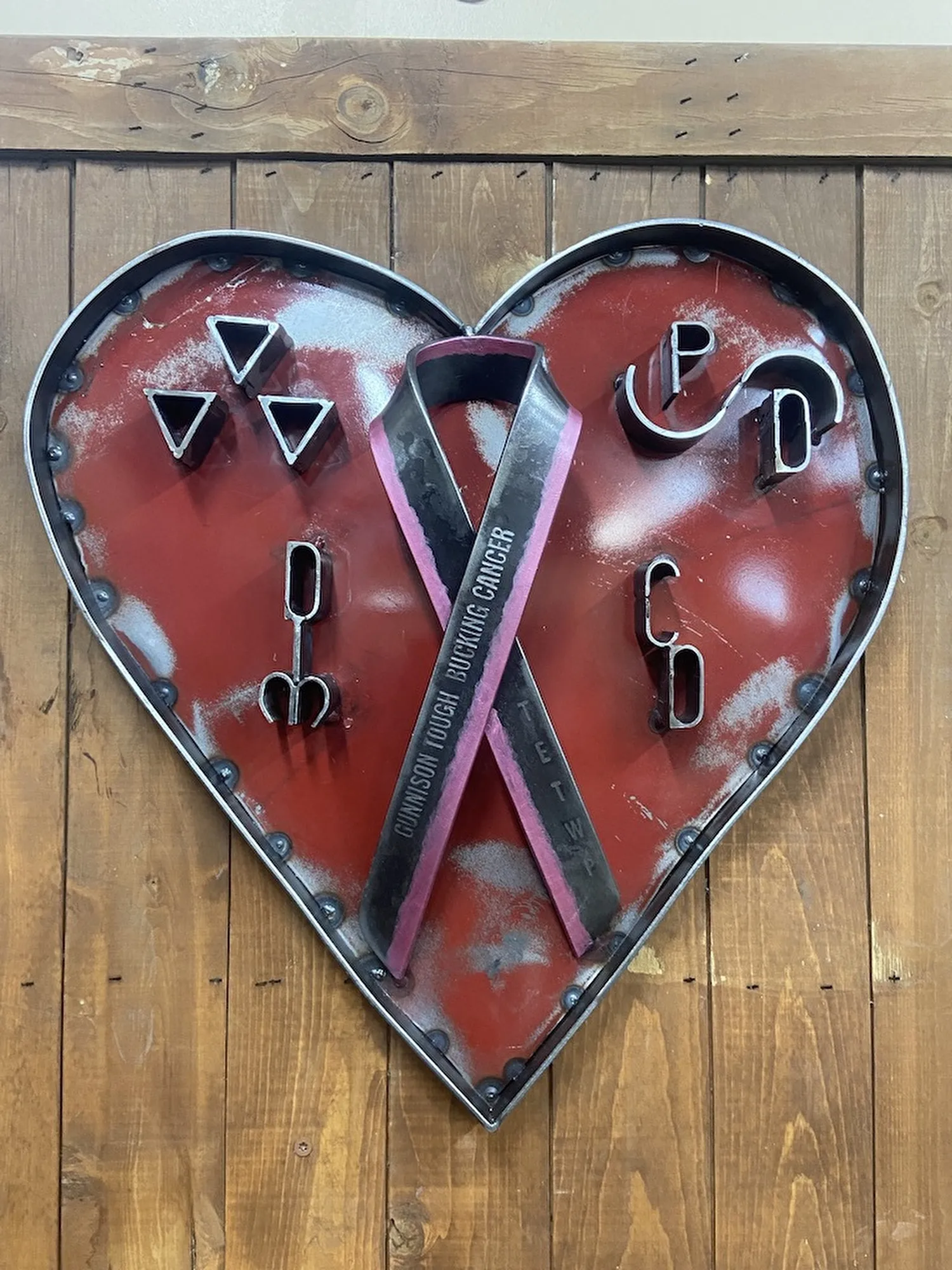 Heart with Family Brands, 55 gallon drum and steel