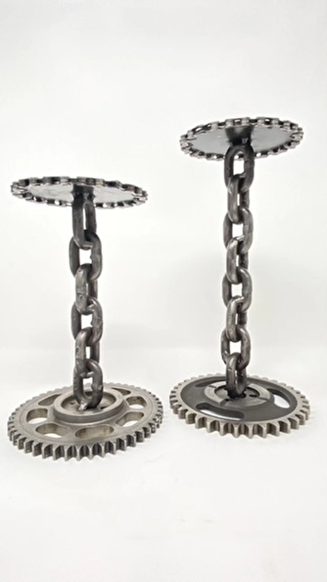 Reclaimed Chain Candle Stick Holders, view 2